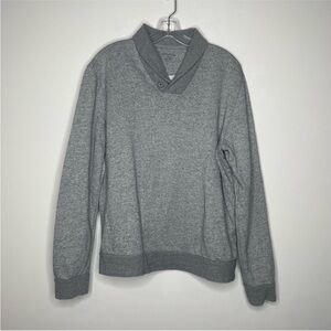 Untuckit Men’s Shawl Collar Sweater Heather Gray Large L
